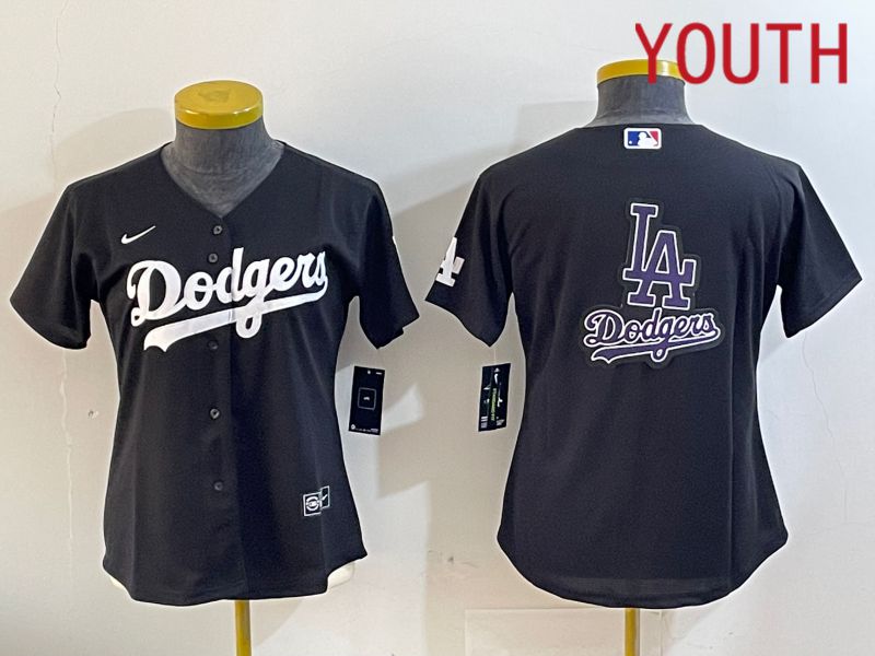 Youth Los Angeles Dodgers Blank Black Game 2024 Nike MLB Jersey style 11216->youth mlb jersey->Youth Jersey
